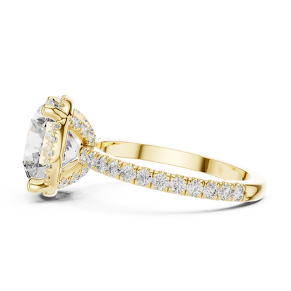 Round Halo Lab Grown Diamond Ring