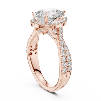 Round Halo Lab Grown Diamond Ring