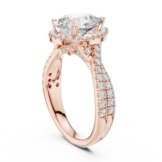 Round Halo Lab Grown Diamond Ring