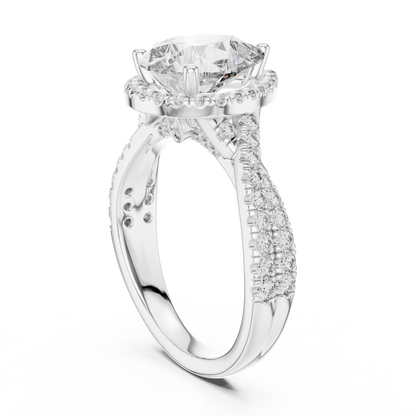 Round Halo Lab Grown Diamond Ring