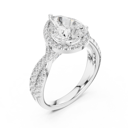 Round Halo Lab Grown Diamond Ring