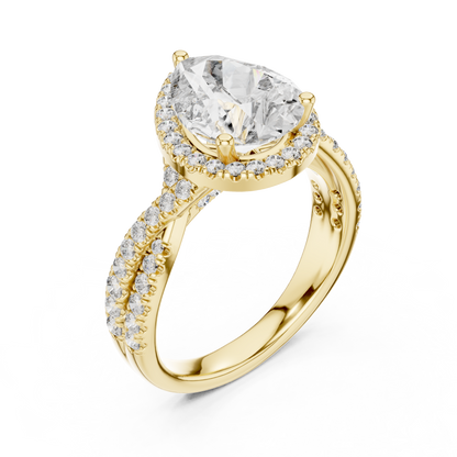 Round Halo Lab Grown Diamond Ring
