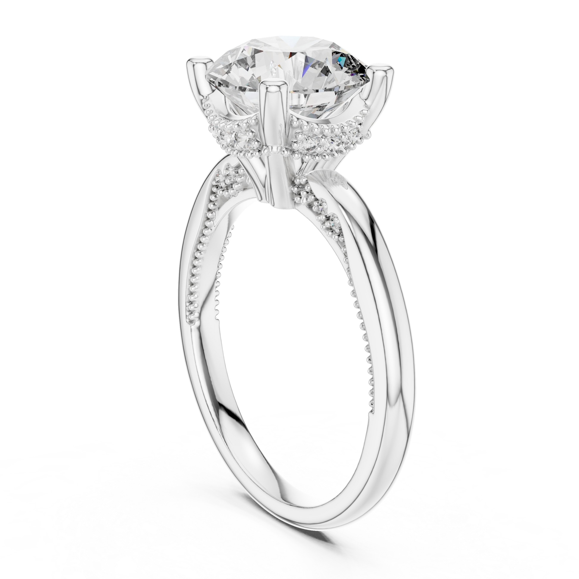 Round Halo Lab Grown Diamond Ring