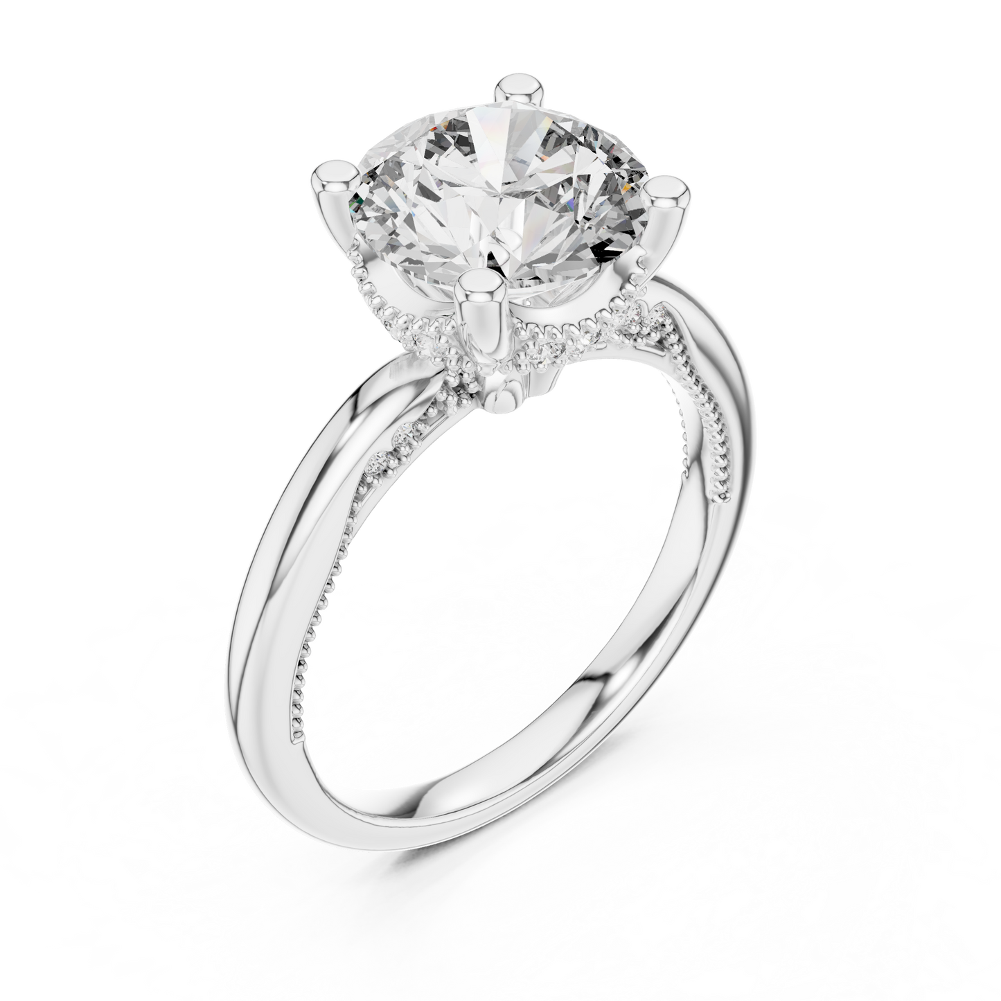 Round Halo Lab Grown Diamond Ring