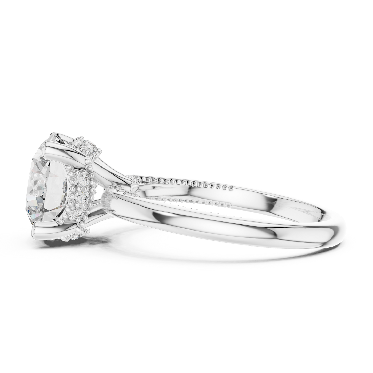 Round Halo Lab Grown Diamond Ring