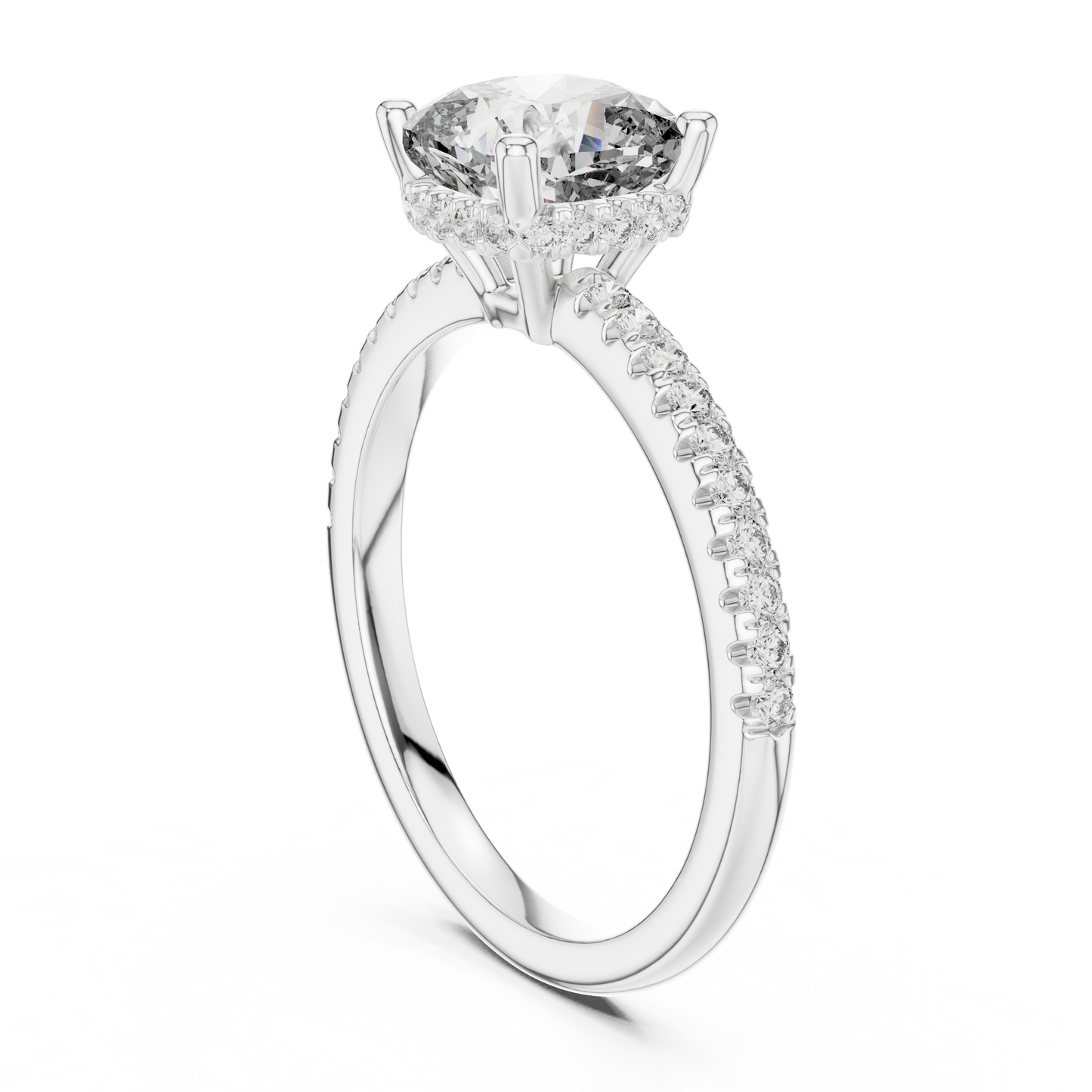 Round Halo Lab Grown Diamond Ring