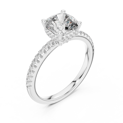 Round Halo Lab Grown Diamond Ring