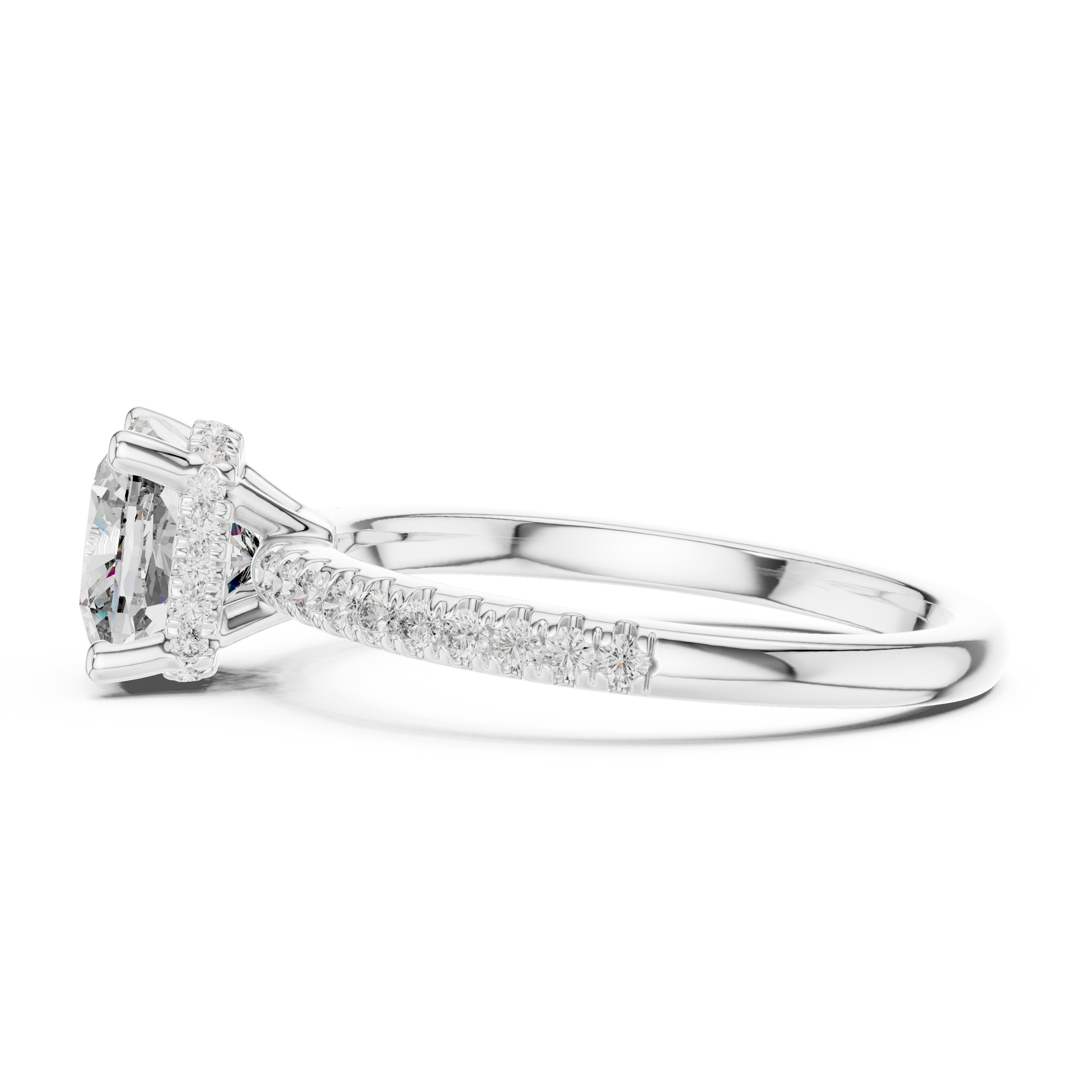 Round Halo Lab Grown Diamond Ring