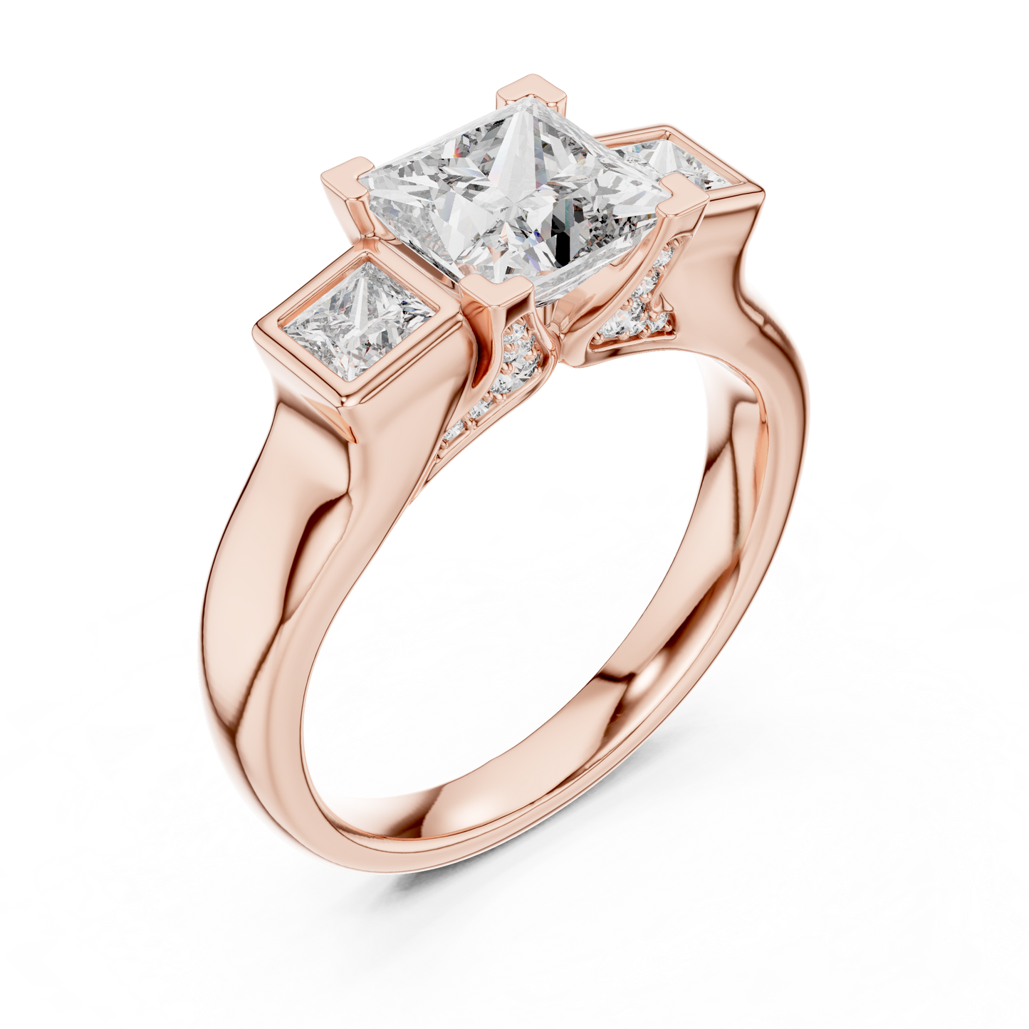 Mixed Shape Lab Grown Diamond Three Stone Ring