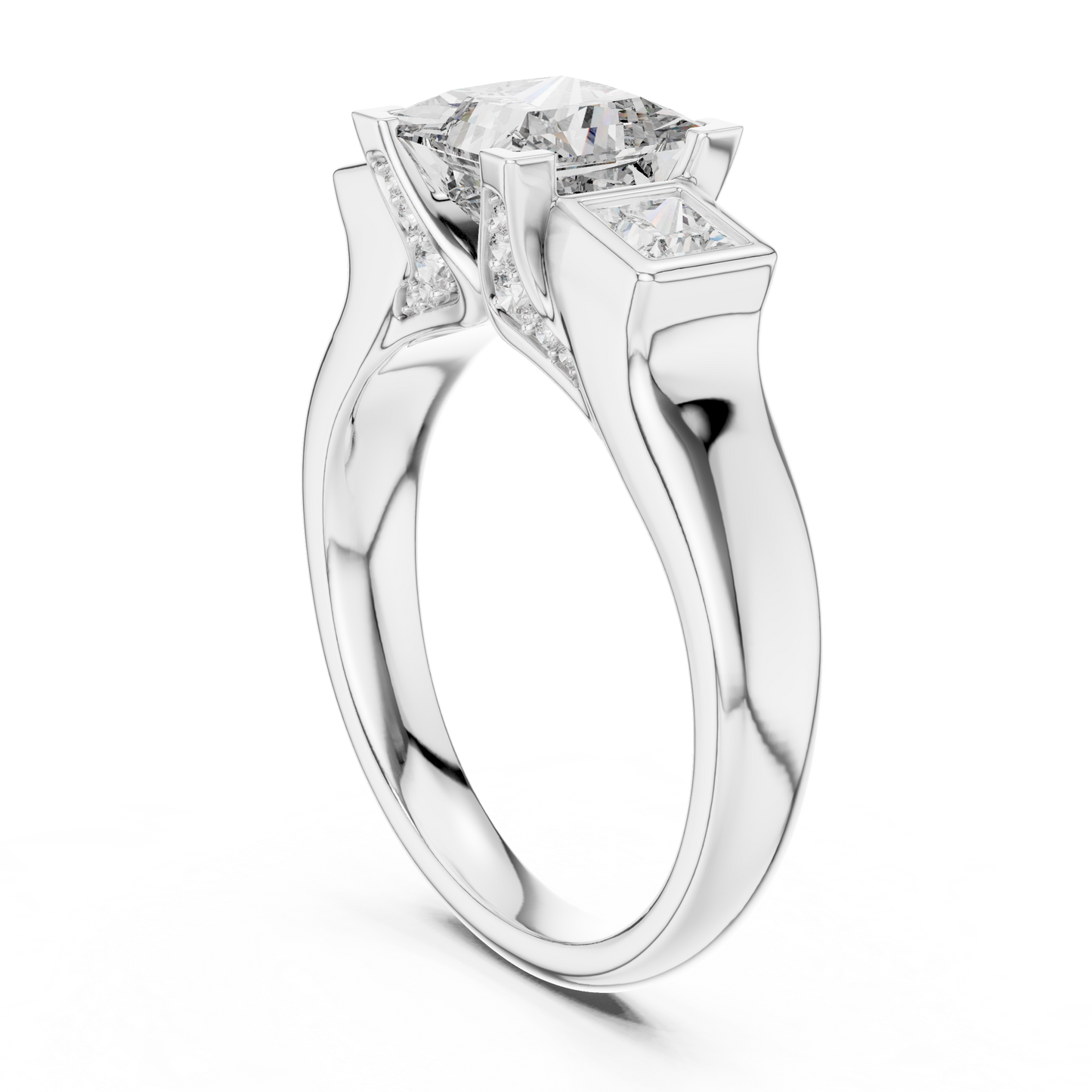 Mixed Shape Lab Grown Diamond Three Stone Ring