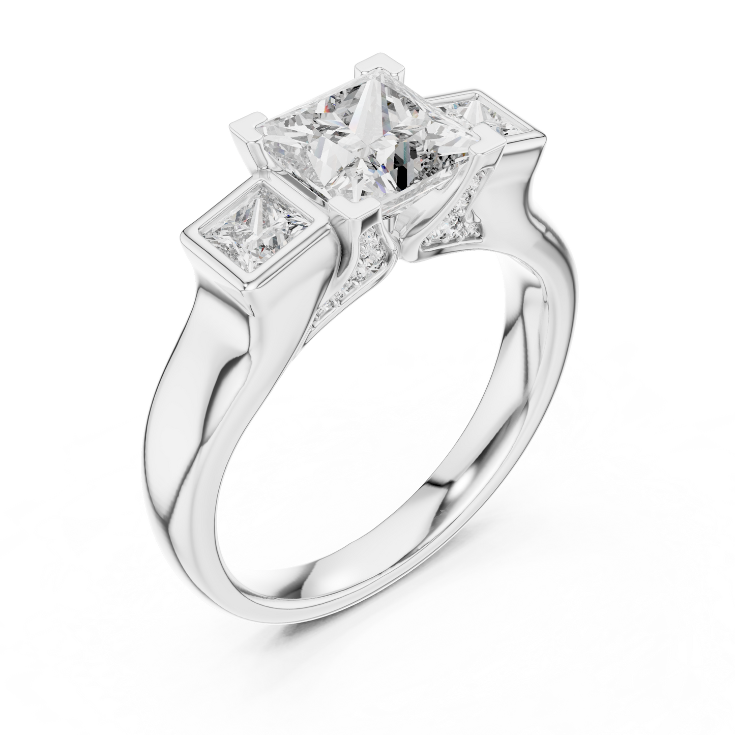 Mixed Shape Lab Grown Diamond Three Stone Ring
