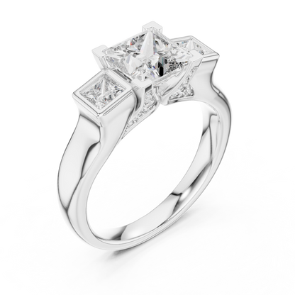 Mixed Shape Lab Grown Diamond Three Stone Ring
