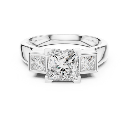 Mixed Shape Lab Grown Diamond Three Stone Ring