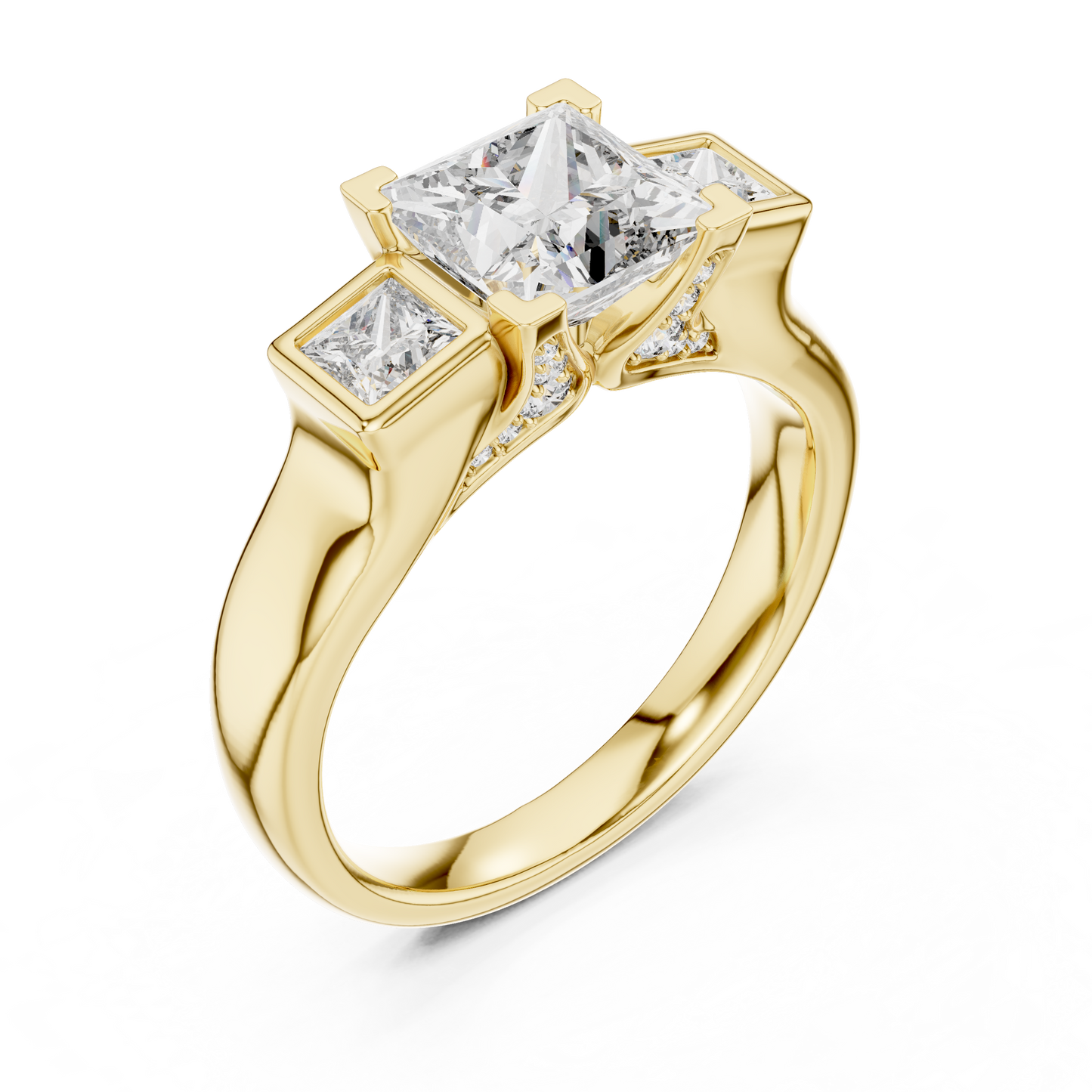 Mixed Shape Lab Grown Diamond Three Stone Ring