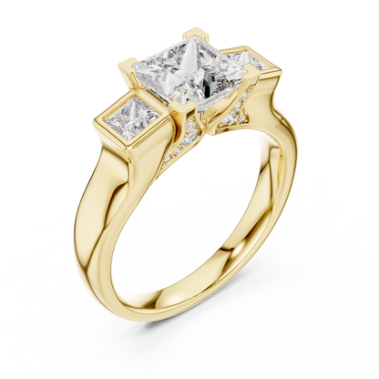 Mixed Shape Lab Grown Diamond Three Stone Ring