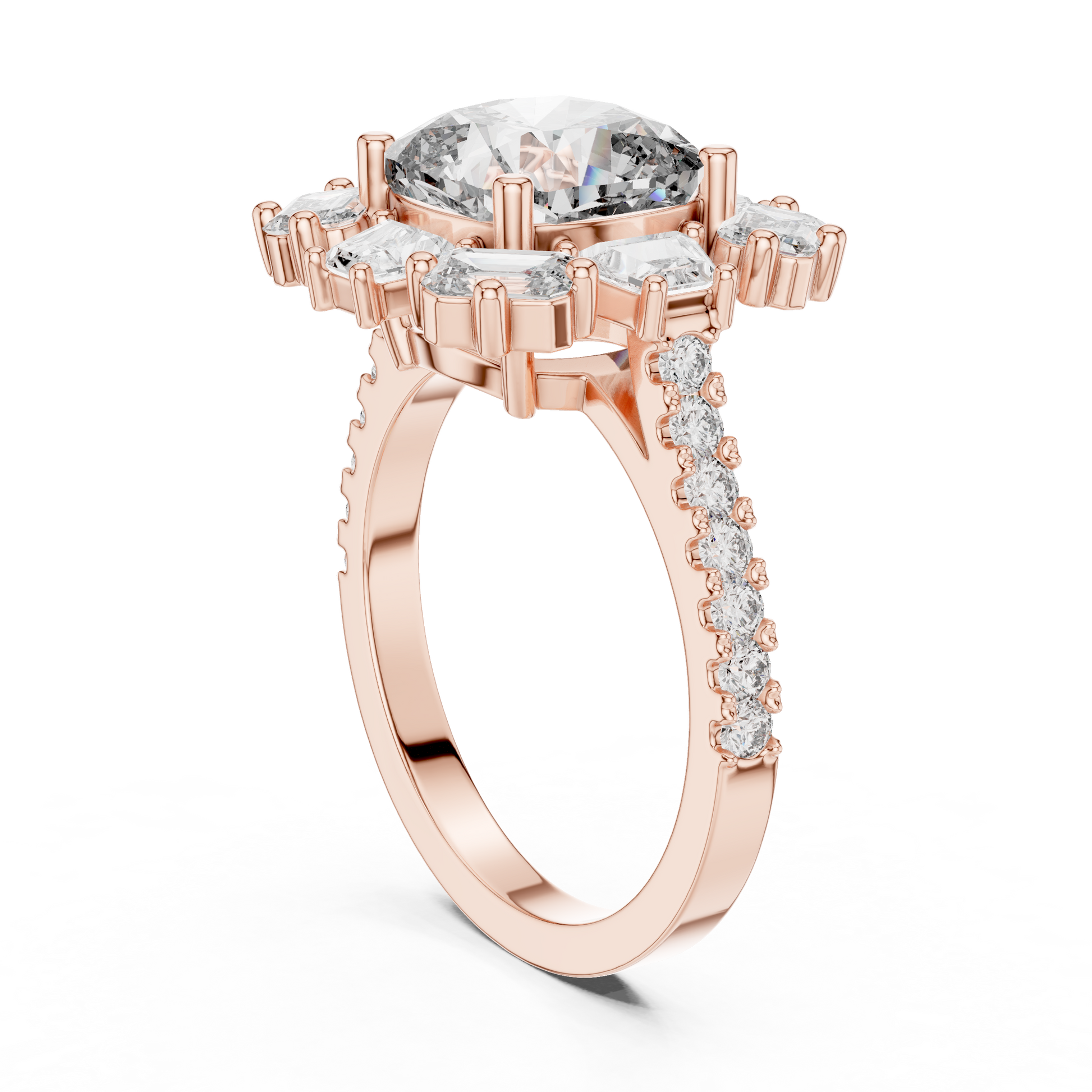 Round Halo Lab Grown Diamond Ring