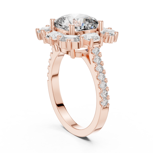 Round Halo Lab Grown Diamond Ring