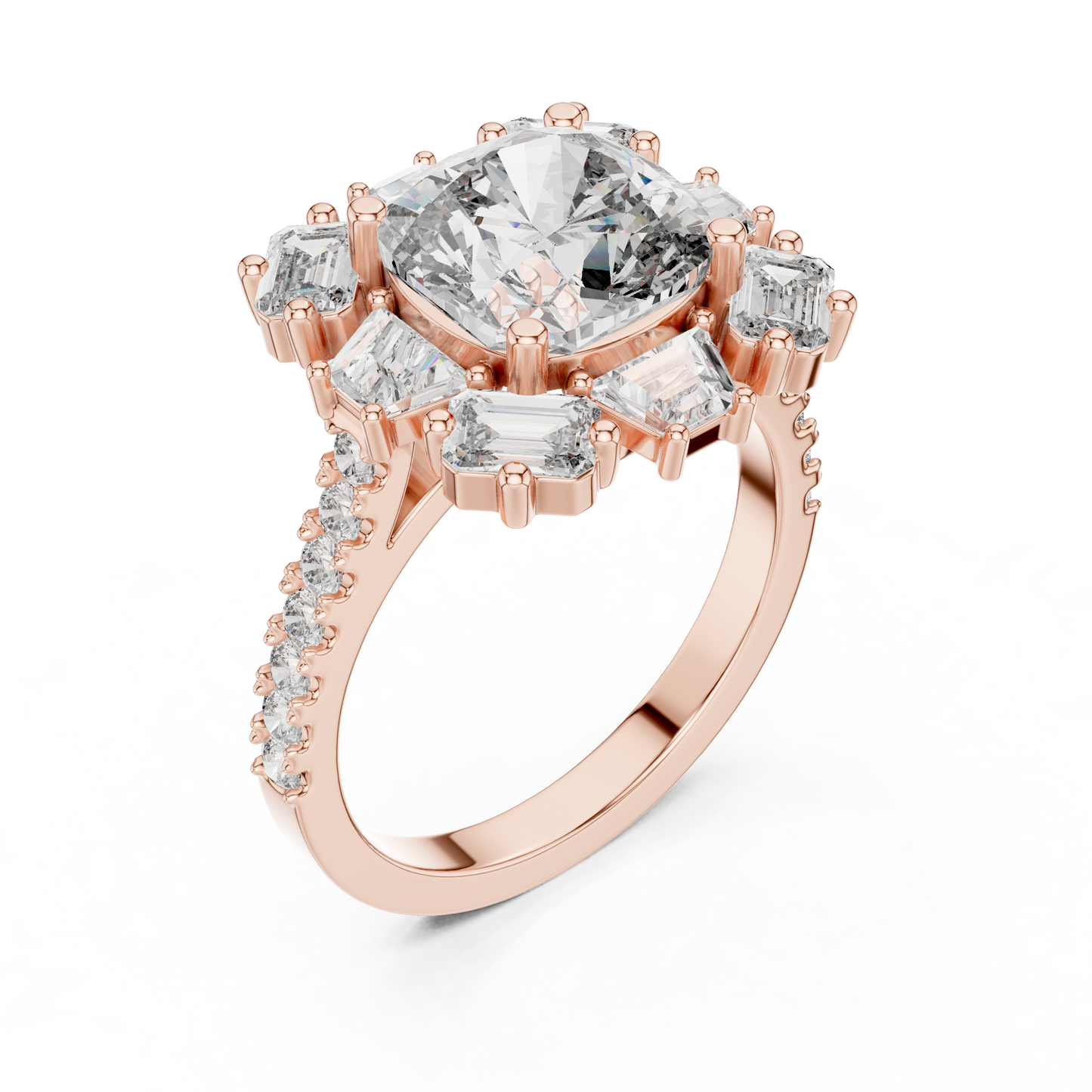 Round Halo Lab Grown Diamond Ring