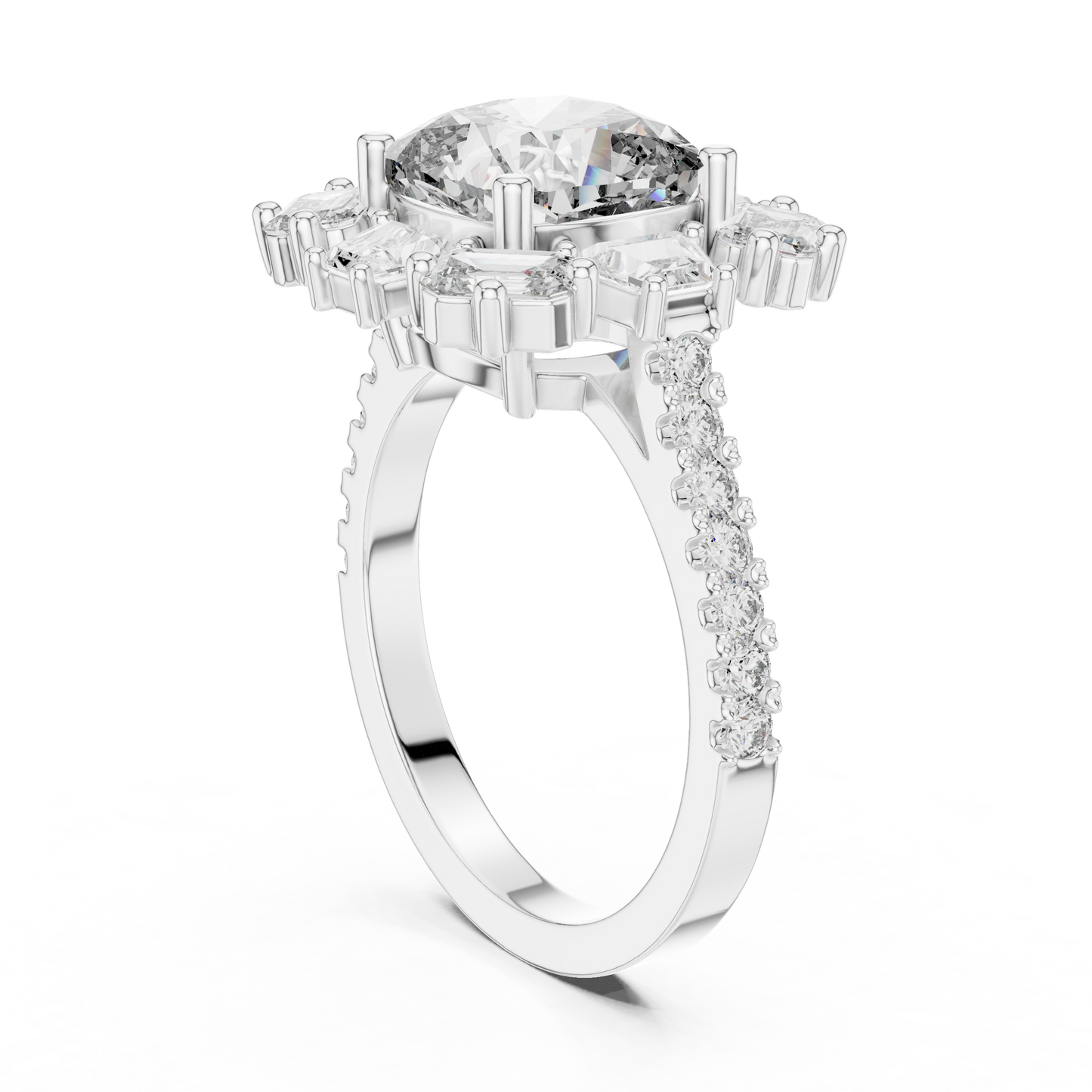 Round Halo Lab Grown Diamond Ring
