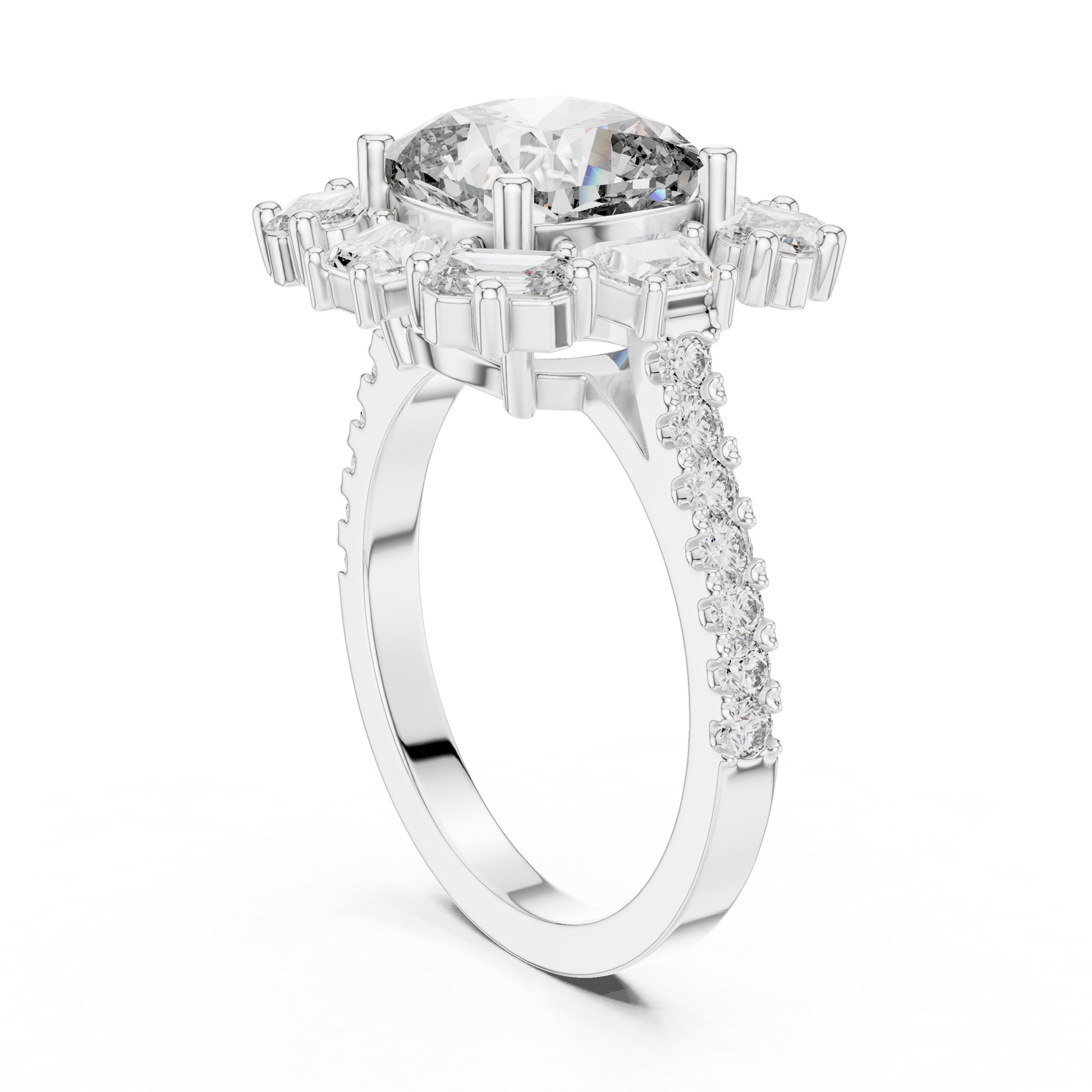 Round Halo Lab Grown Diamond Ring