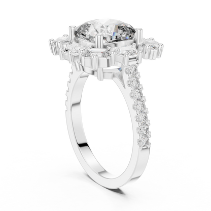 Round Halo Lab Grown Diamond Ring