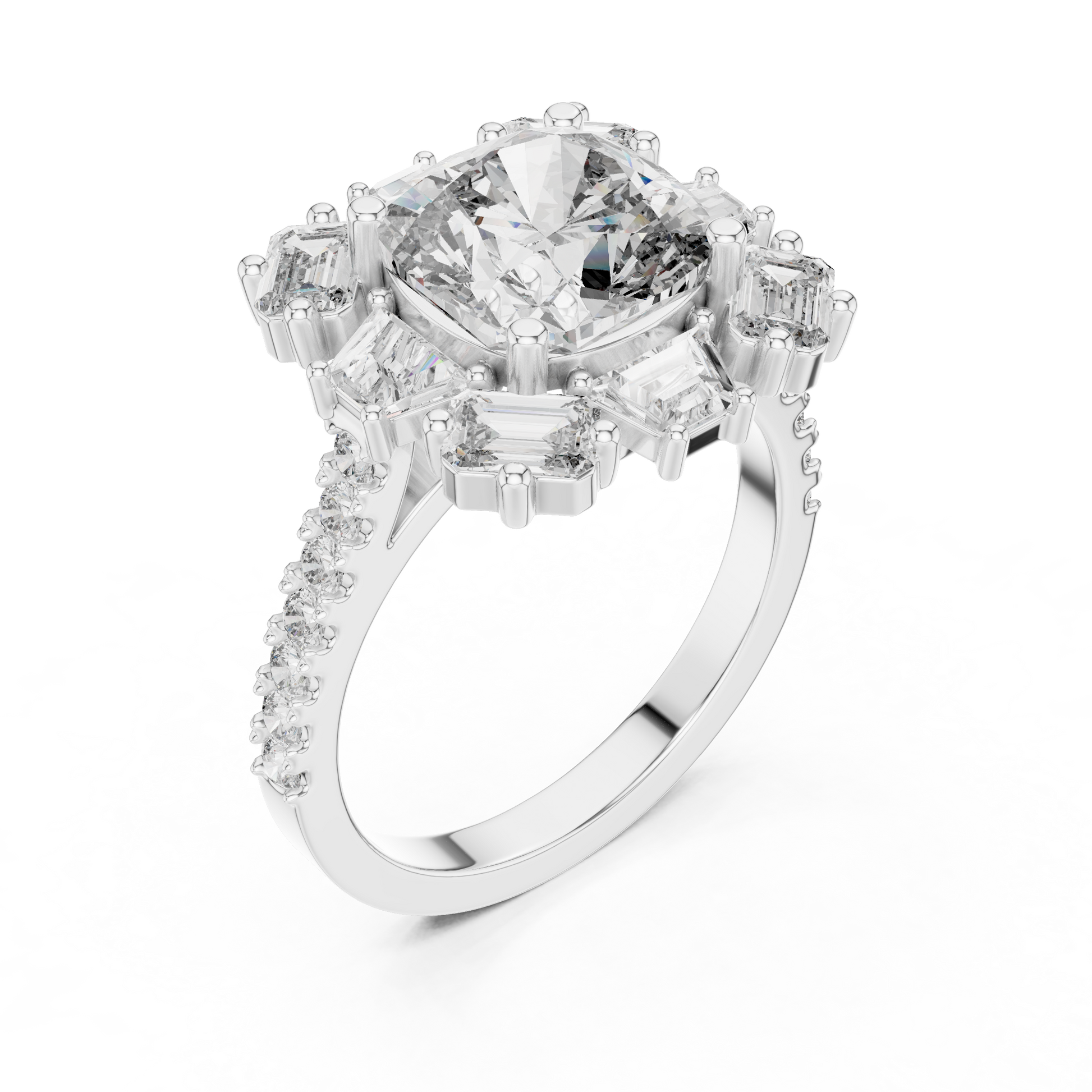 Round Halo Lab Grown Diamond Ring