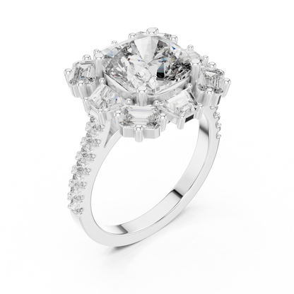 Round Halo Lab Grown Diamond Ring