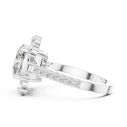 Round Halo Lab Grown Diamond Ring