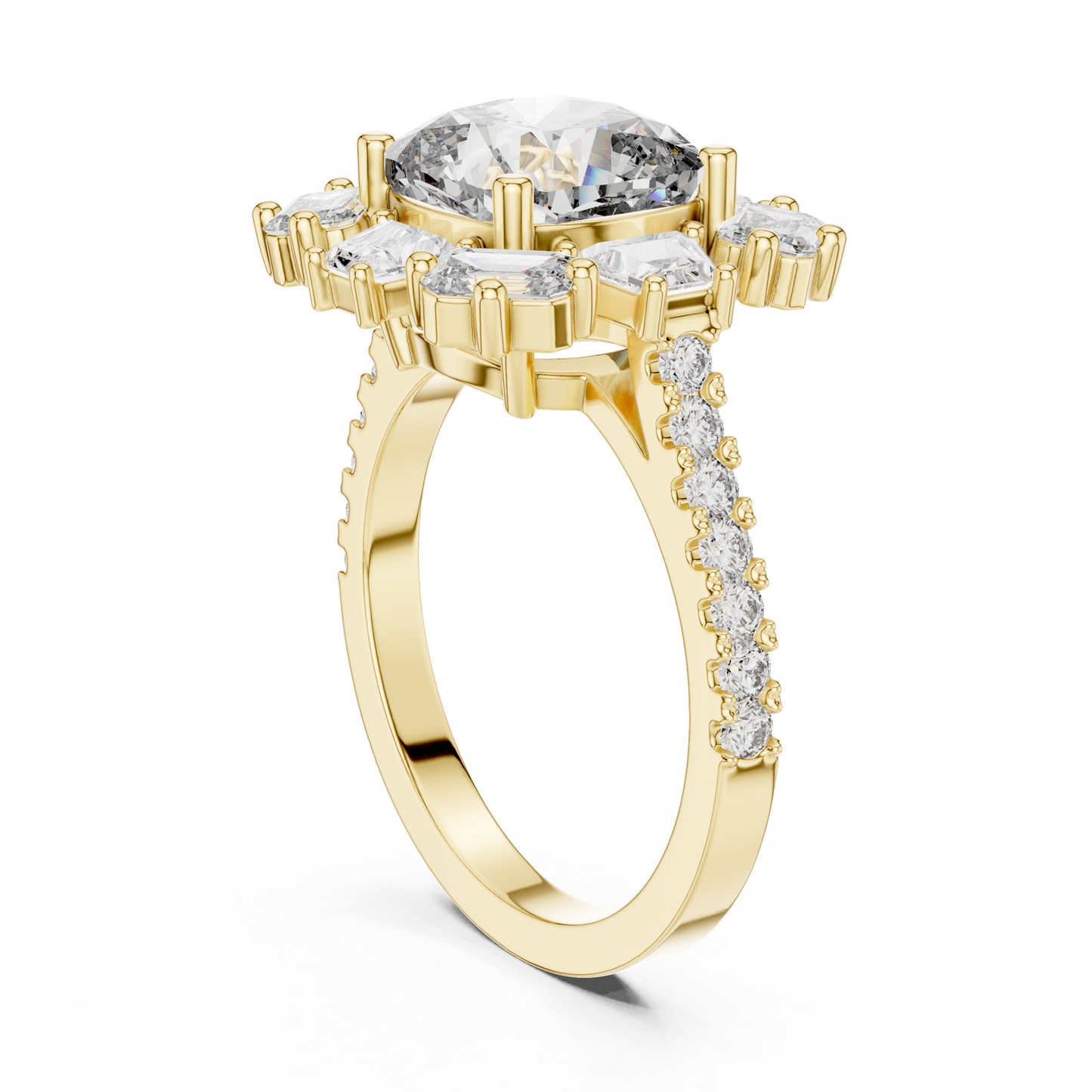 Round Halo Lab Grown Diamond Ring