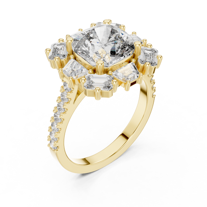 Round Halo Lab Grown Diamond Ring