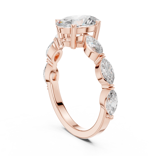 Mixed Shape Lab Grown Diamond Side Stone Ring