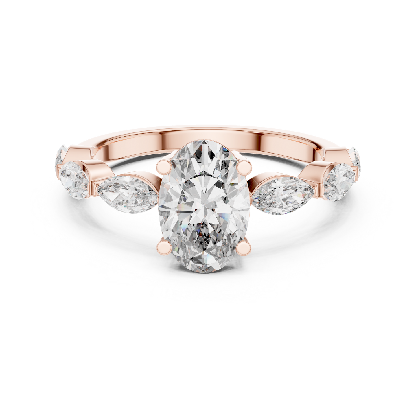 Mixed Shape Lab Grown Diamond Side Stone Ring