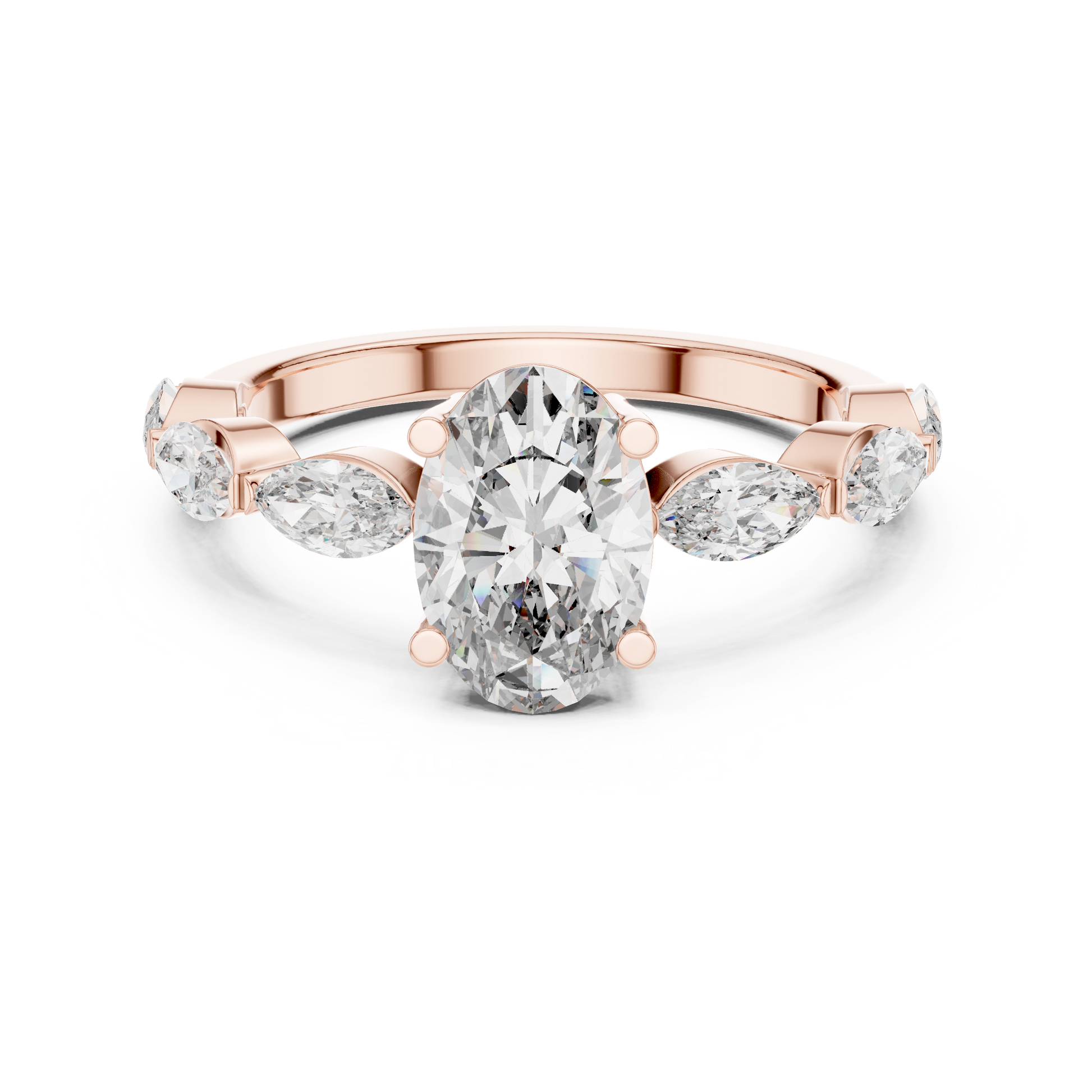 Mixed Shape Lab Grown Diamond Side Stone Ring