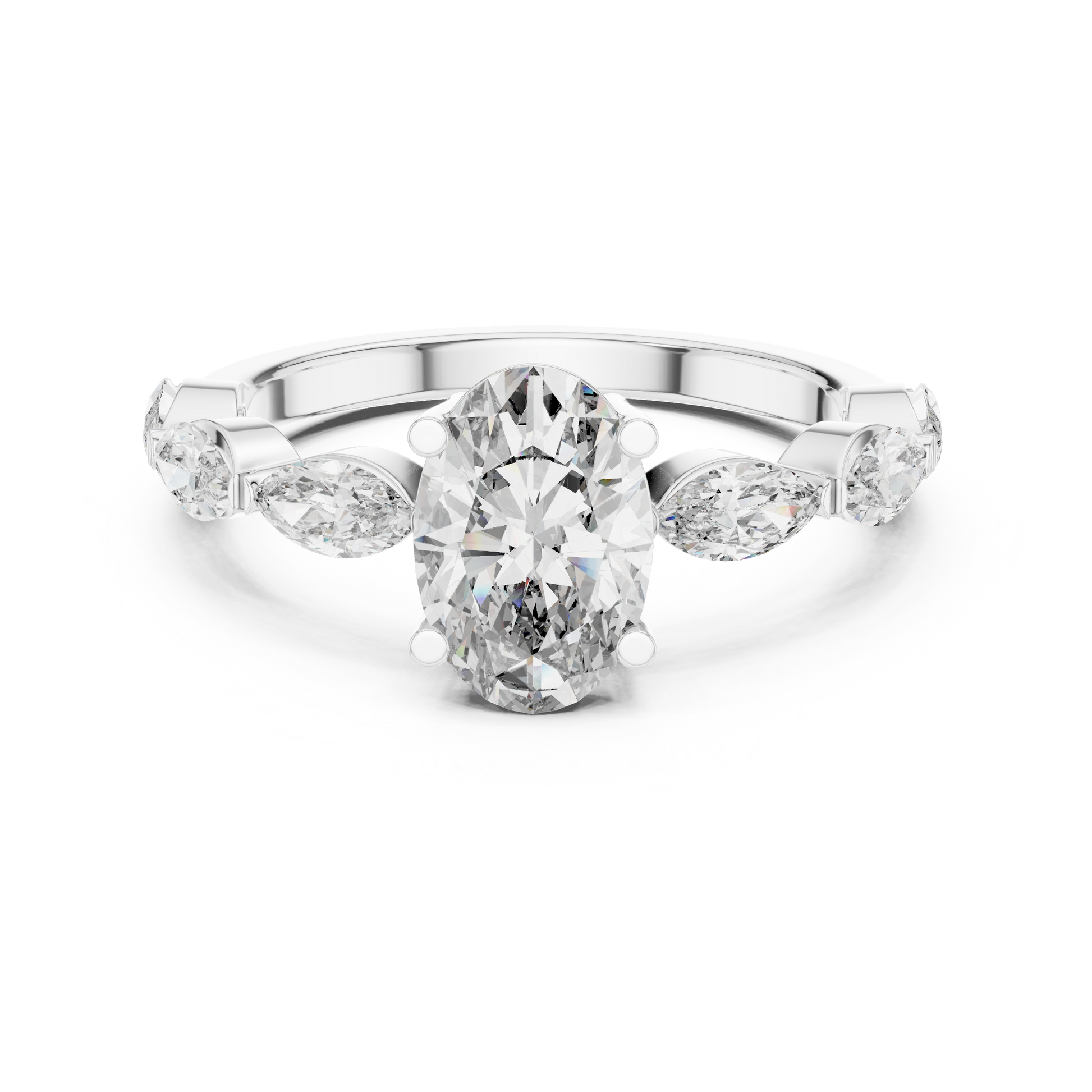 Mixed Shape Lab Grown Diamond Side Stone Ring