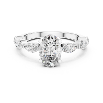 Mixed Shape Lab Grown Diamond Side Stone Ring