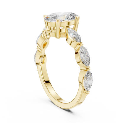 Mixed Shape Lab Grown Diamond Side Stone Ring