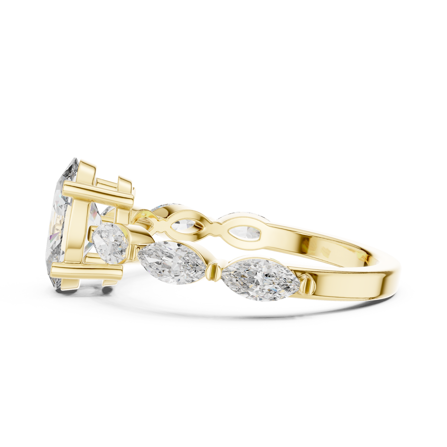 Mixed Shape Lab Grown Diamond Side Stone Ring