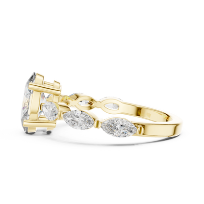 Mixed Shape Lab Grown Diamond Side Stone Ring