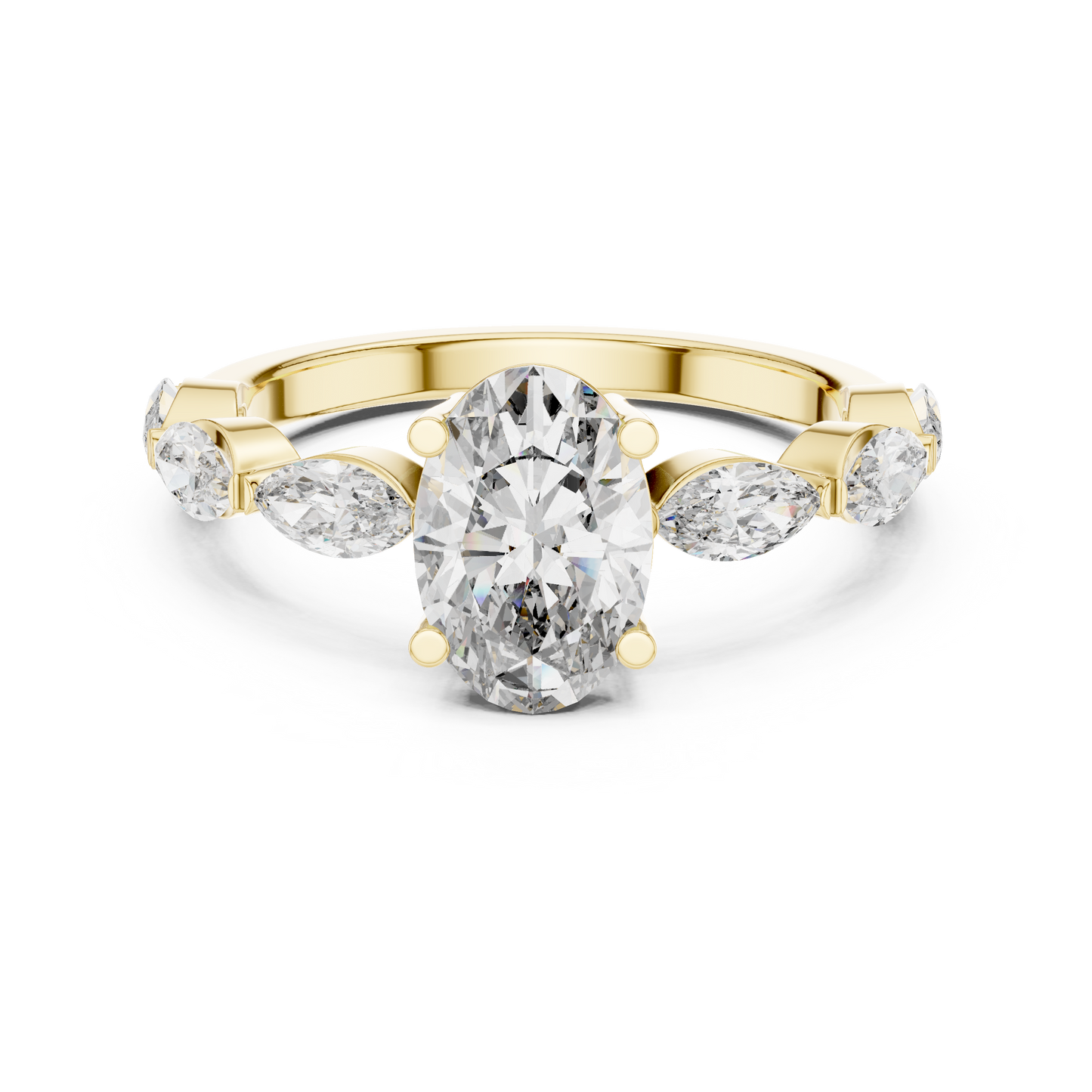 Mixed Shape Lab Grown Diamond Side Stone Ring
