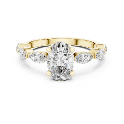 Mixed Shape Lab Grown Diamond Side Stone Ring