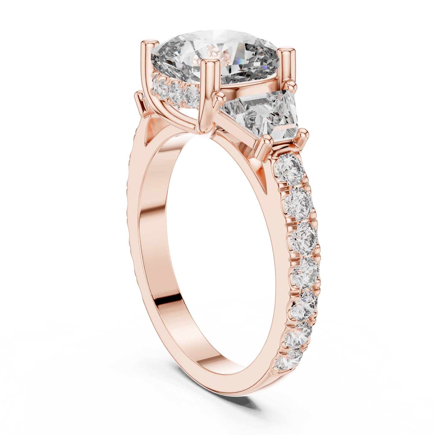 Mixed Shape Lab Grown Diamond Side Stone Ring