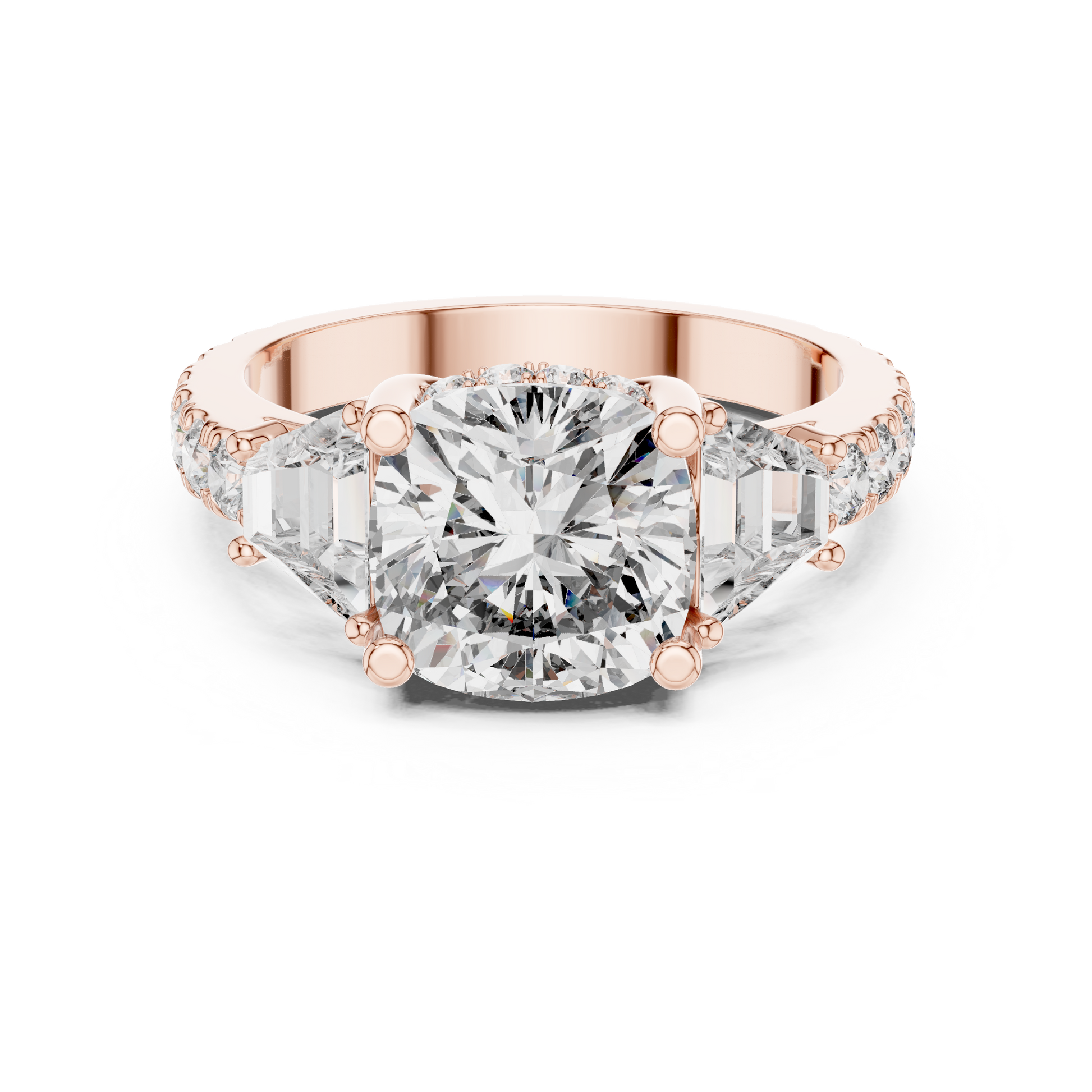 Mixed Shape Lab Grown Diamond Side Stone Ring