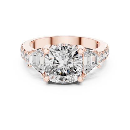 Mixed Shape Lab Grown Diamond Side Stone Ring