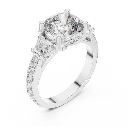 Mixed Shape Lab Grown Diamond Side Stone Ring