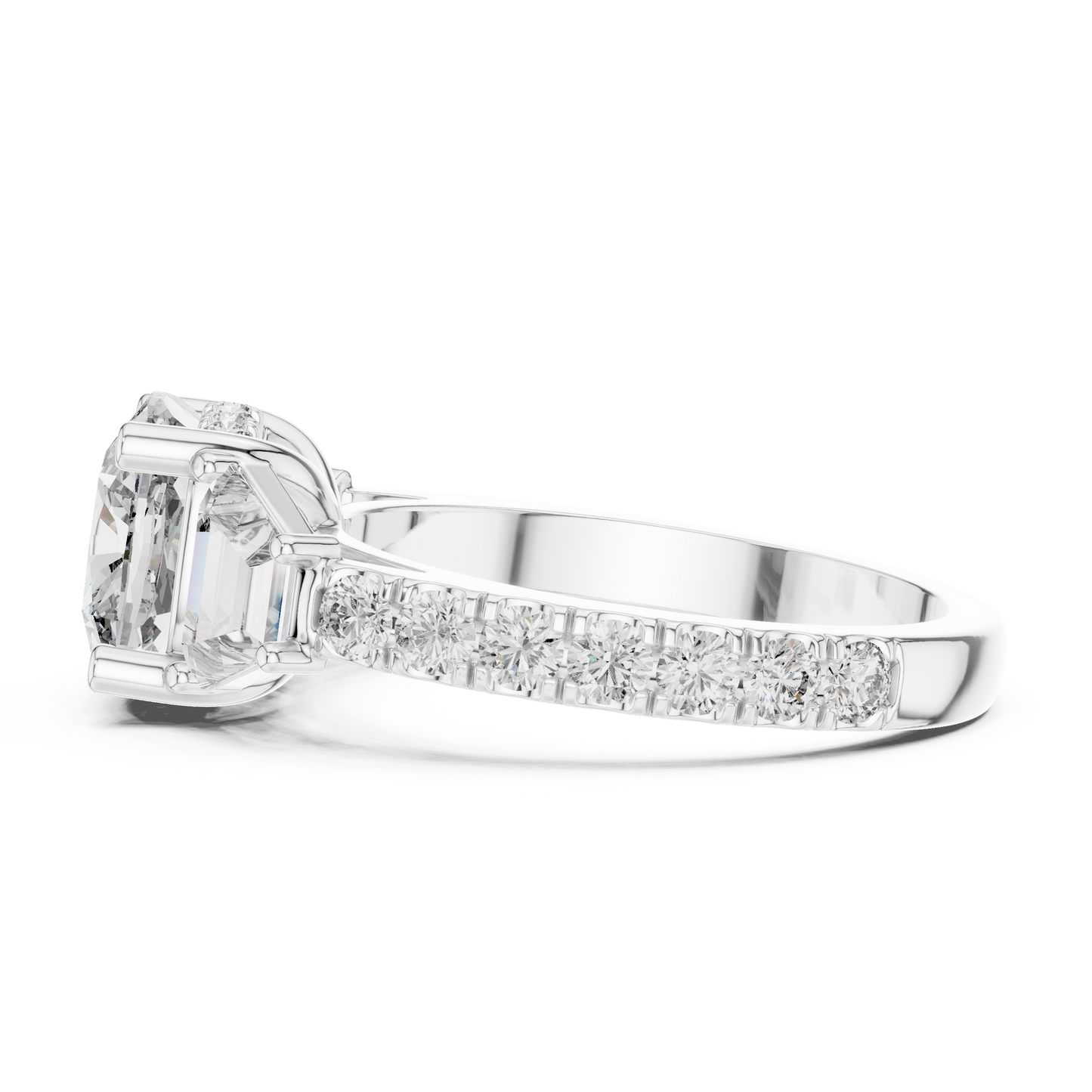Mixed Shape Lab Grown Diamond Side Stone Ring