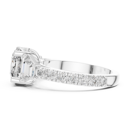 Mixed Shape Lab Grown Diamond Side Stone Ring