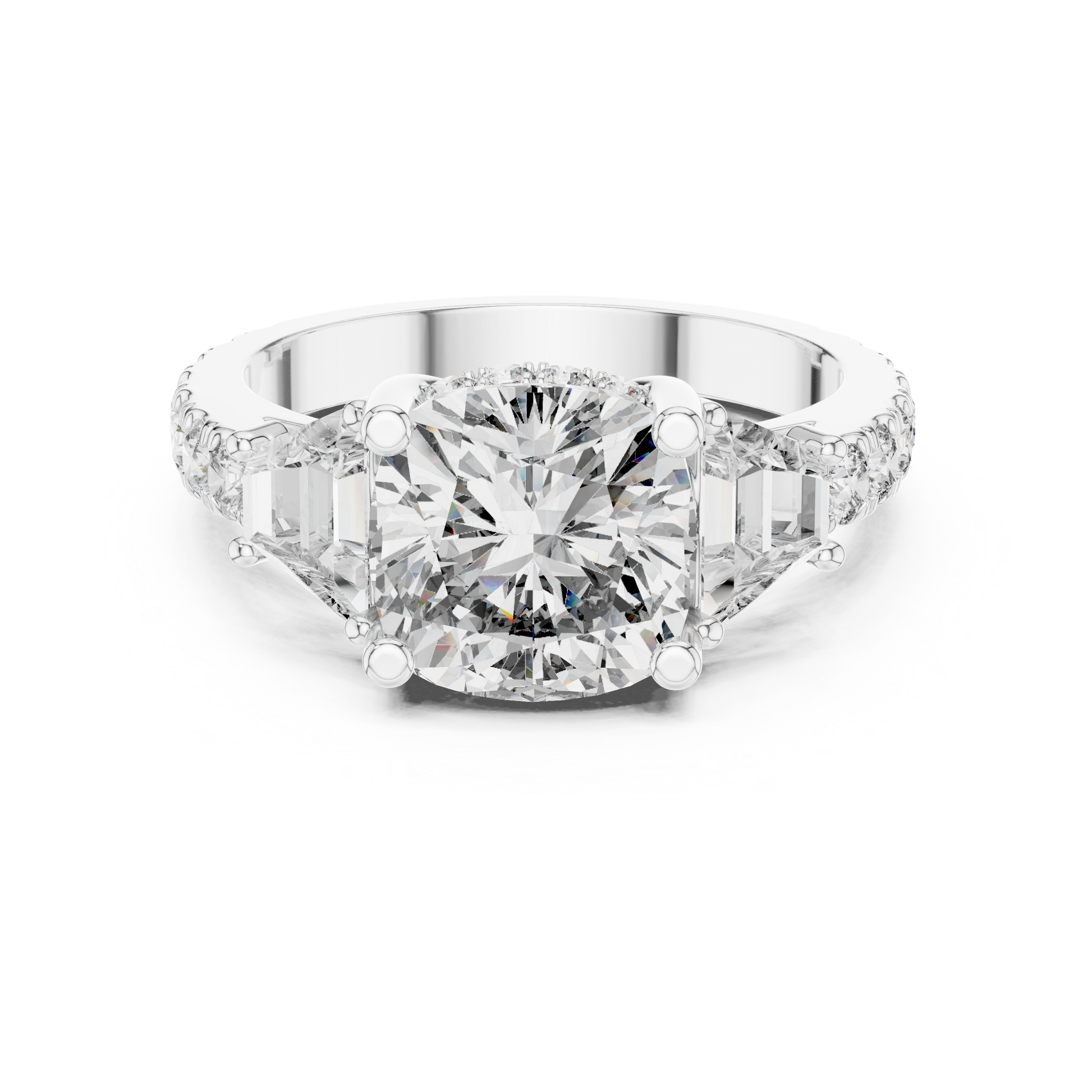 Mixed Shape Lab Grown Diamond Side Stone Ring