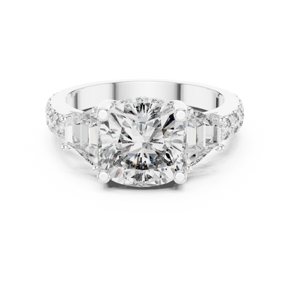 Mixed Shape Lab Grown Diamond Side Stone Ring
