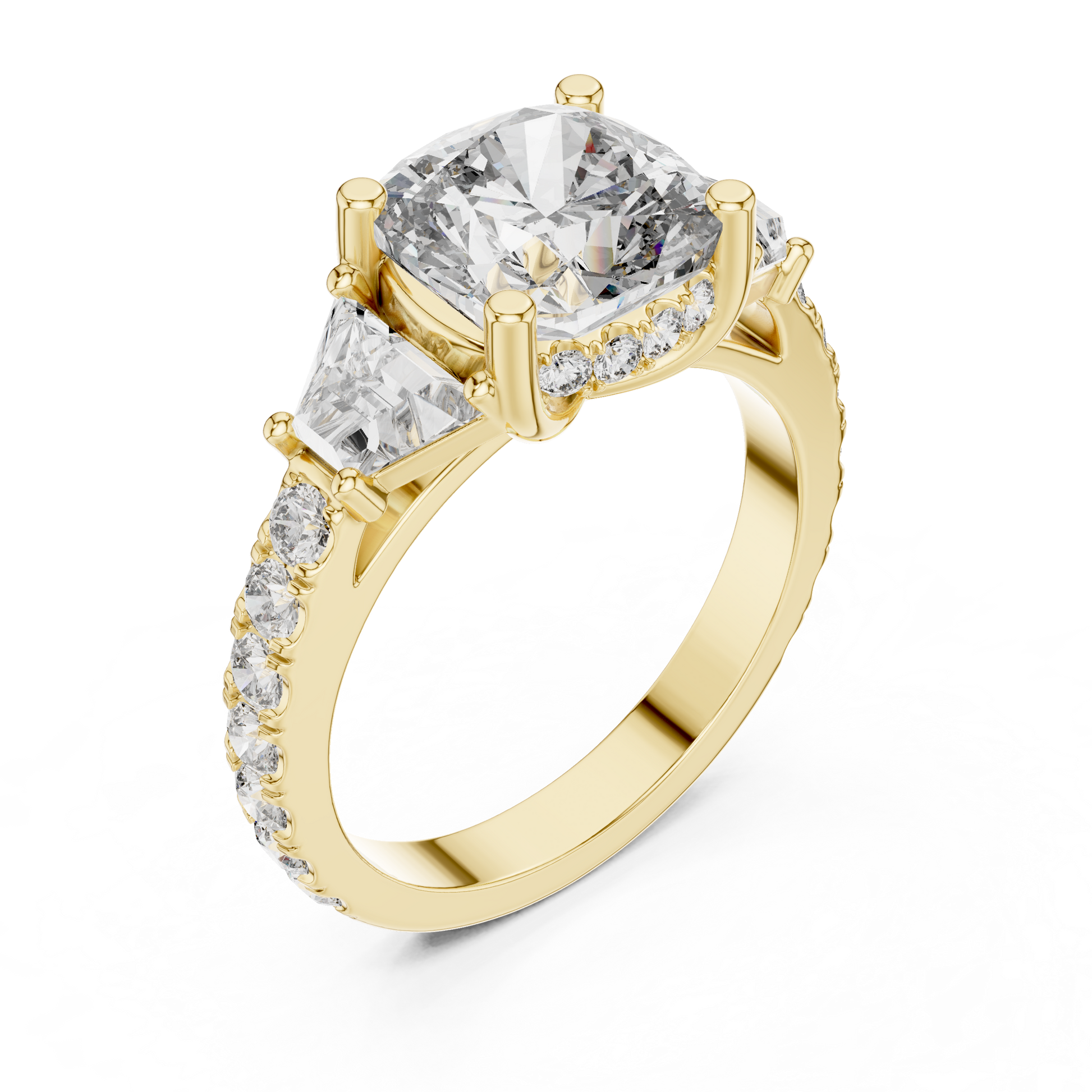 Mixed Shape Lab Grown Diamond Side Stone Ring