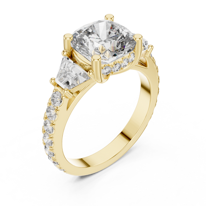Mixed Shape Lab Grown Diamond Side Stone Ring